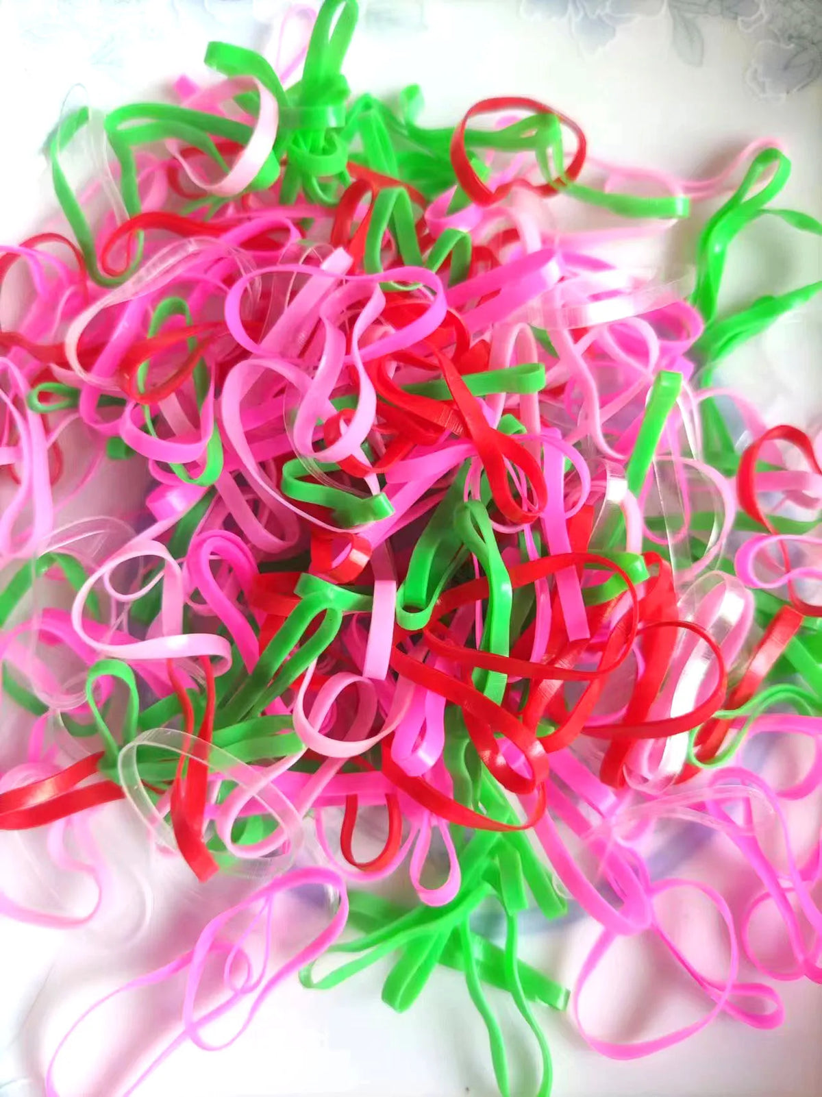 About 100PCS/1000PCS Gummies Elastic Silicone Hair Bands For Girl Hair Gums Woman Scrunchy Kids Rubber Hair Accessories Headband