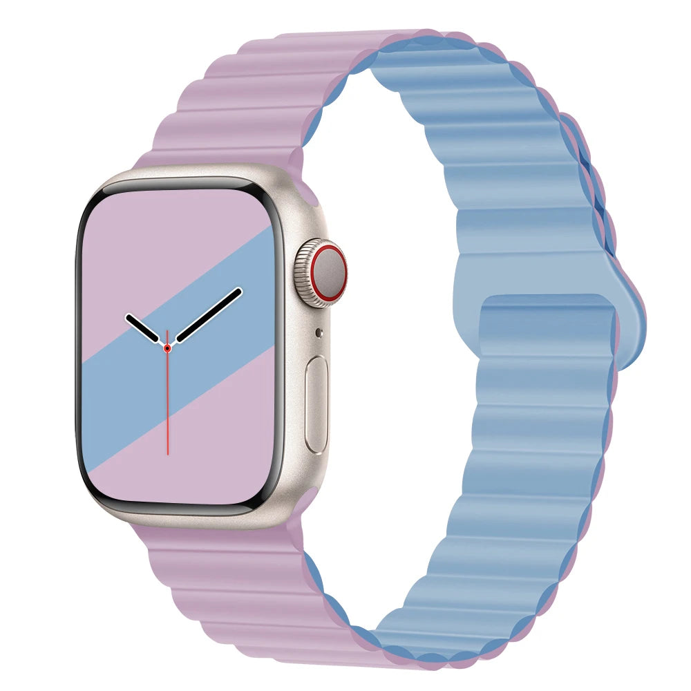 Silicone Loop Magnetic strap For Apple watch band 44mm 40mm 45mm 49mm 41mm 42 46mm Bracelet iWatch series 8 SE 6 7 Ultra 2 9 10