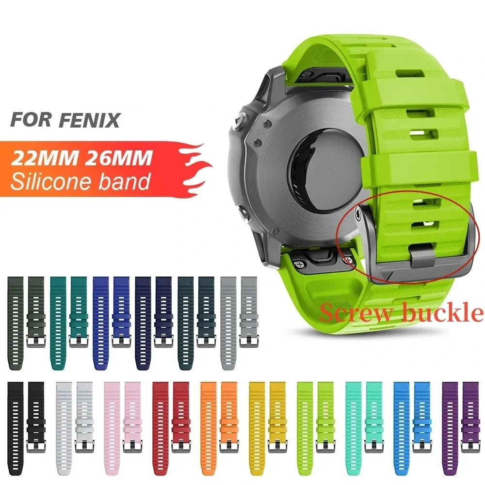 ANBEST 26mm 22mm Band for Garmin Fenix 6X/6X Pro/5/3 Soft Silicone Strap for Fenix 6/6 Pro/5X/5 Plus Watchband Bracelet