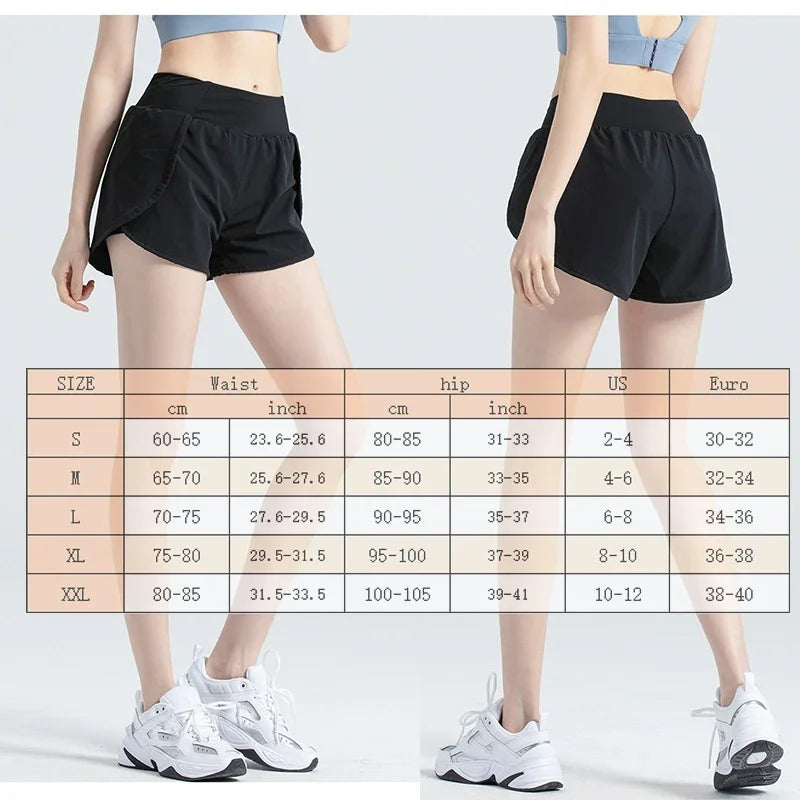 Aiithuug 2 In 1 Yoga Shorts with Pocket Gym Short Running Short High Waist Tummy Control Jogging Shorts Sports Pants Golf Skirts