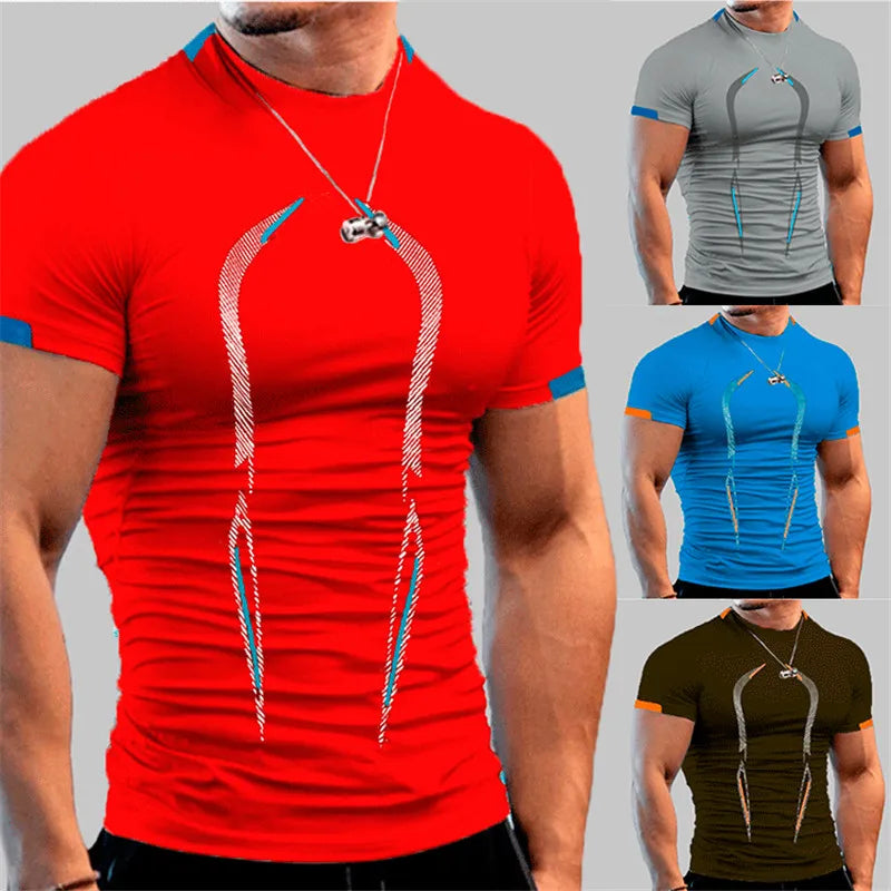 Men Compression Gym t Shirt Short Sleeve Bodybuilding Fitness Top Tee Man Quick Dry Running Sport t Shirts Male Gym Sportswear