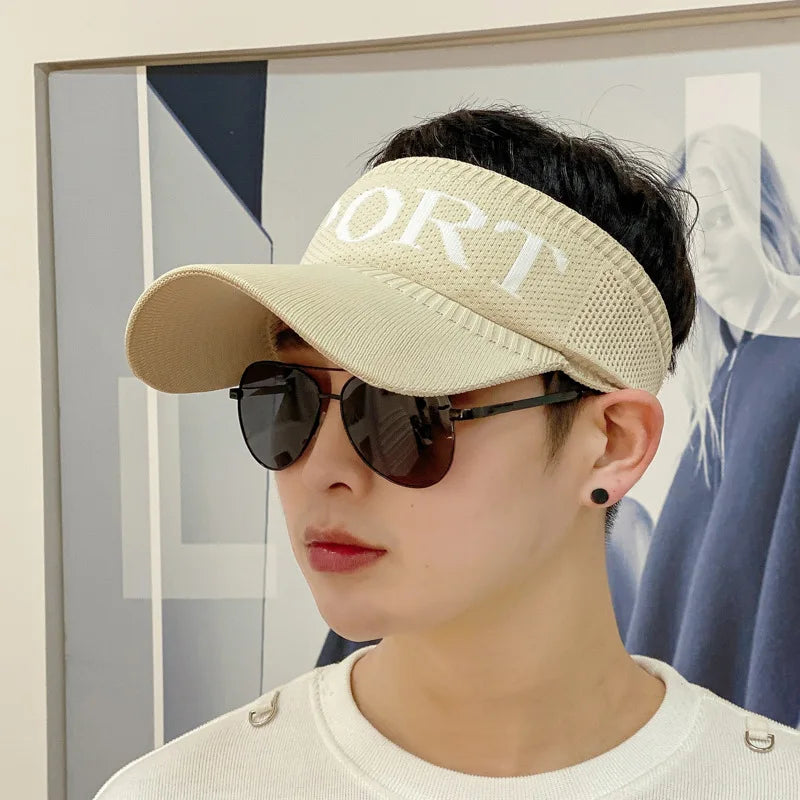 Sun Visor Adjustable Sports Golf Headband Unisex Men Women Hat Summer Sun Protection Tennis Knitting Hollow Cap