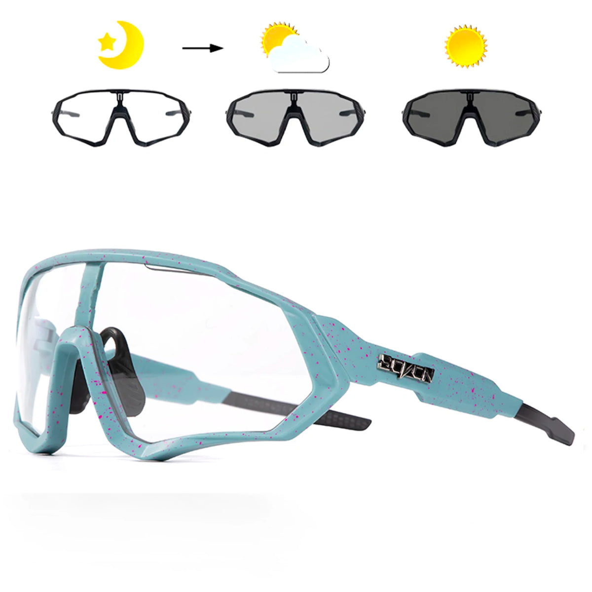 Photochromic Cycling Sunglasses Outdoor Sports Running Drving Glasses Road MTB Bicycle GogglesUV400 Safety Bike Eyewear