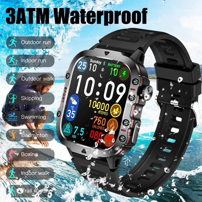 2024 For Xiaomi New Rugged Military GPS Smart Watch Men Bluetooth Call Health Monitoring AI Voice Sports Waterproof Smartwatches