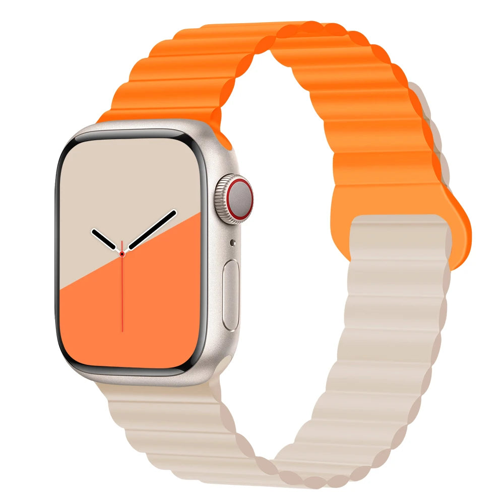 Silicone Loop Magnetic strap For Apple watch band 44mm 40mm 45mm 49mm 41mm 42 46mm Bracelet iWatch series 8 SE 6 7 Ultra 2 9 10