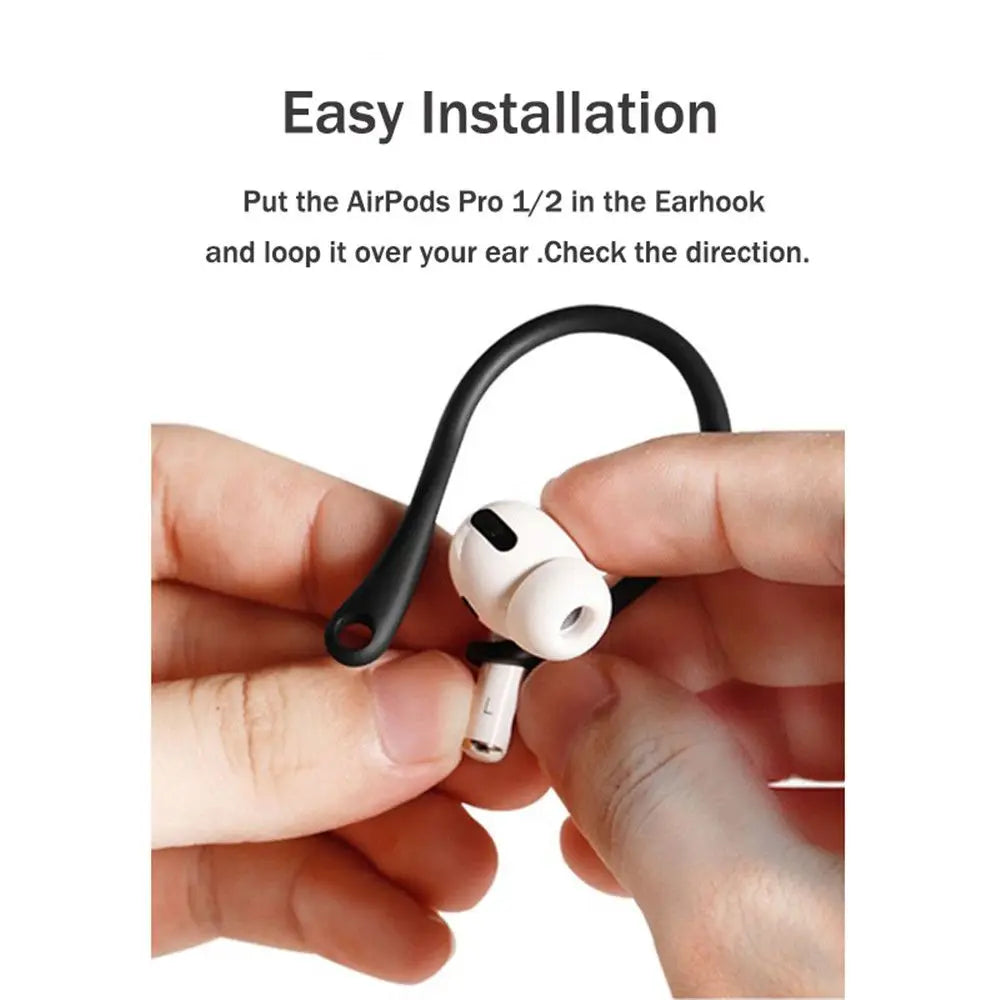 1Pair Anti-lost Ear Hook For Apple AirPods 1 2 3 Pro Eartips Secure Fit Hooks Silicone Wireless Earphone Protective Accessories