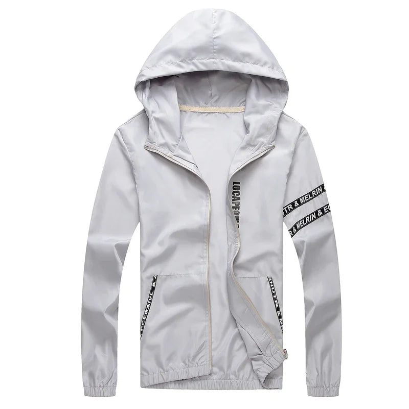 Men`s windbreaker summer Sun protection jacket outwear sports Cycling Thinhooded coats men jaqueta masculina Brand clothing