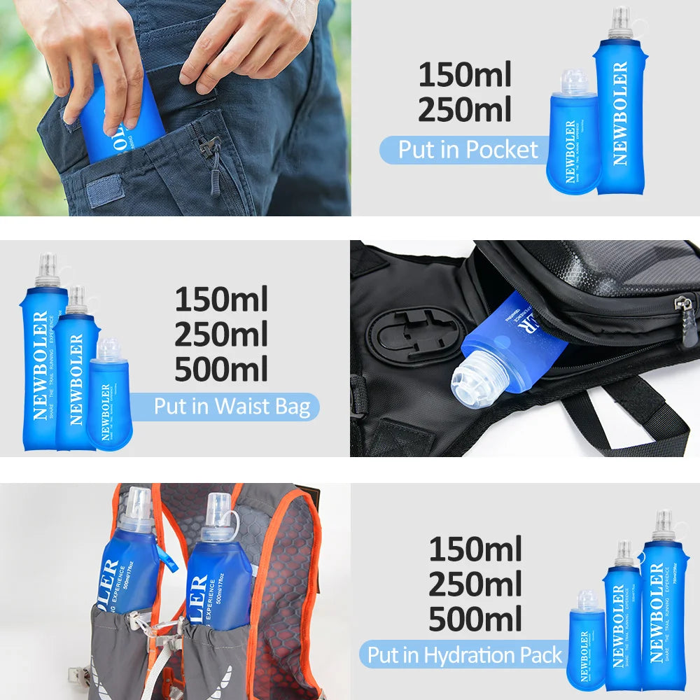 150ml/300ml/400ml Outdoor Collapsible Silicone Bite Size Water Bottle Running Camping Hiking Travel Convenient Water Bottle