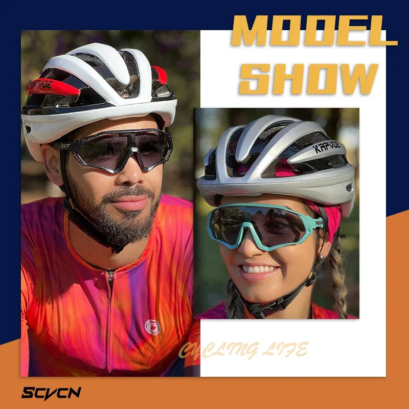 Photochromic Cycling Sunglasses Outdoor Sports Running Drving Glasses Road MTB Bicycle GogglesUV400 Safety Bike Eyewear