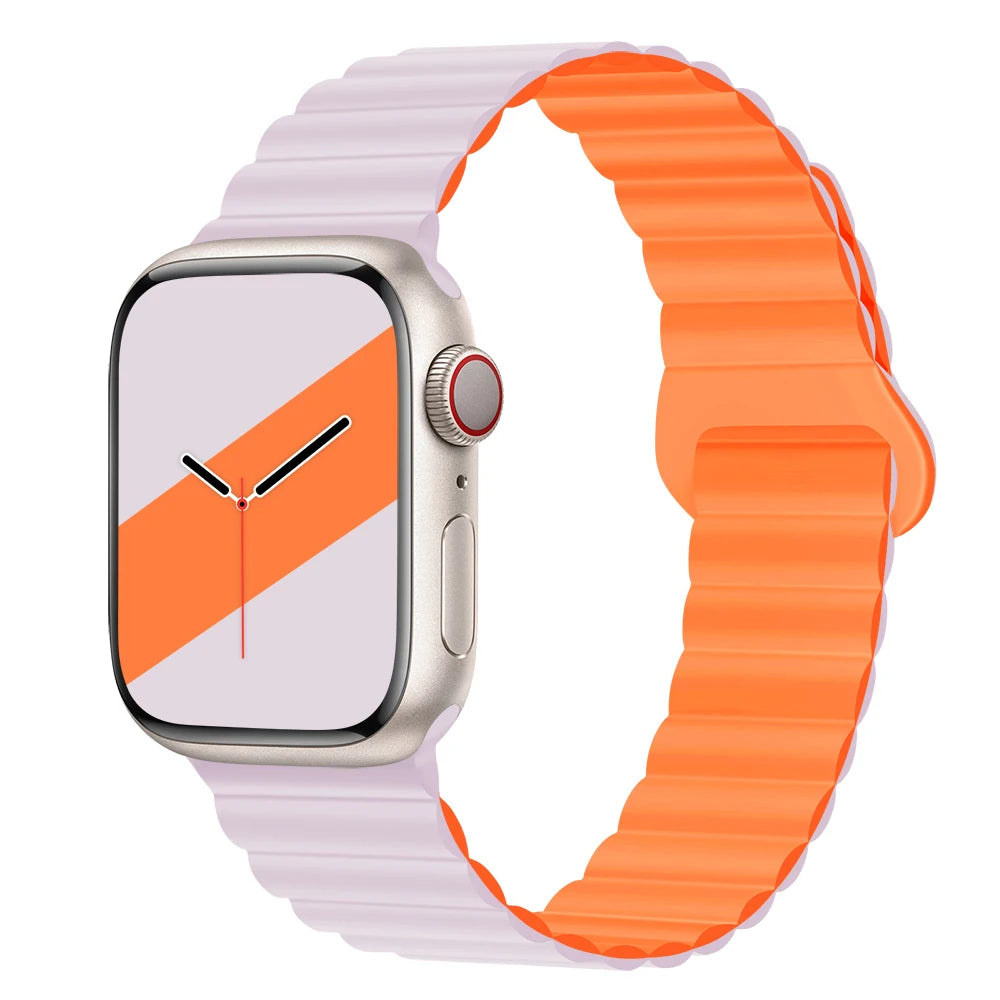 Silicone Loop Magnetic strap For Apple watch band 44mm 40mm 45mm 49mm 41mm 42 46mm Bracelet iWatch series 8 SE 6 7 Ultra 2 9 10