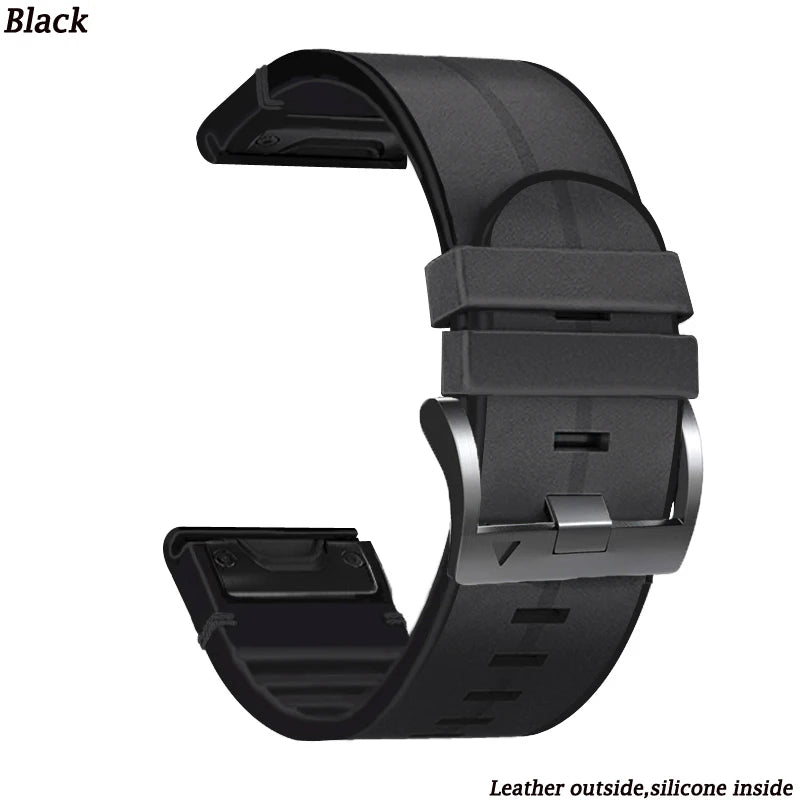 Silicone Leather 22 26mm Wristband For Garmin Epix Pro (Gen 2) 51mm 47mm Instinct 2X Smart Watch Quickfit Strap Fenix 5 7 6X Pro