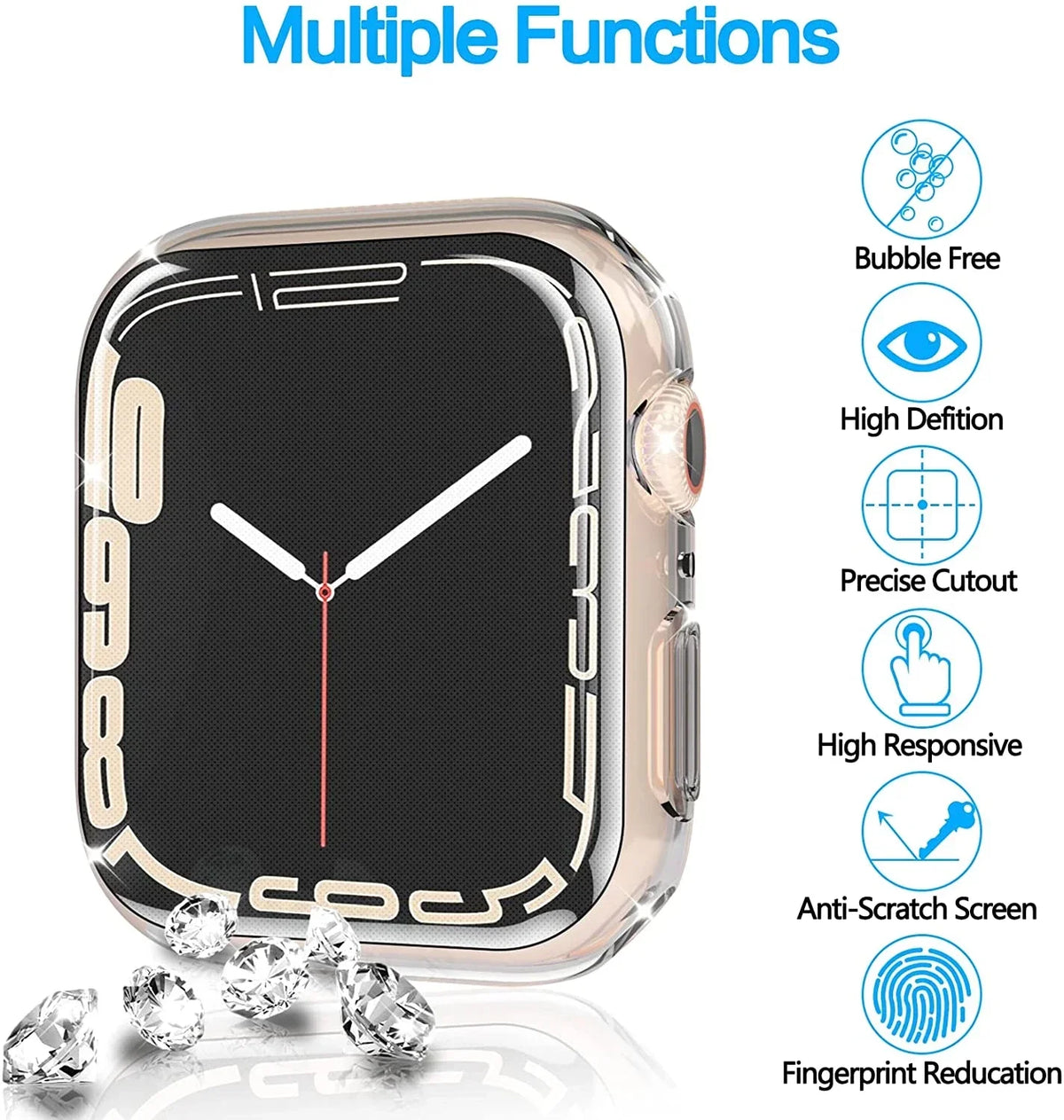 Screen Protector for Apple Watch Case 45mm 41mm 44MM 40MM 42mm 46MM Full TPU Bumper Cover Accessories Iwatch Series10 9 8 7 SE 6