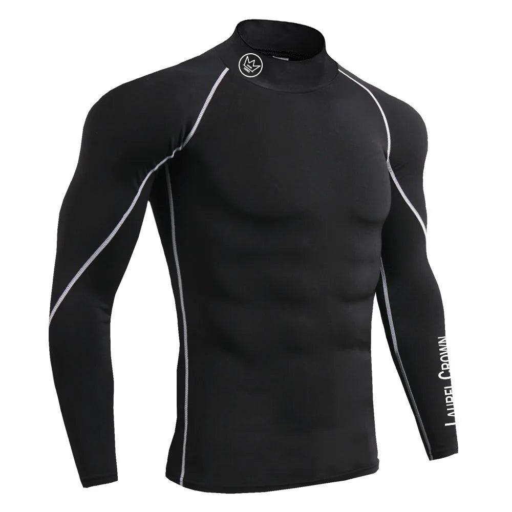 Gym Long Sleeve Shirt Men Fitness Training T-shirt Running Sport Bodybuilding Skinny Tee Tops Muscle Workout Clothing