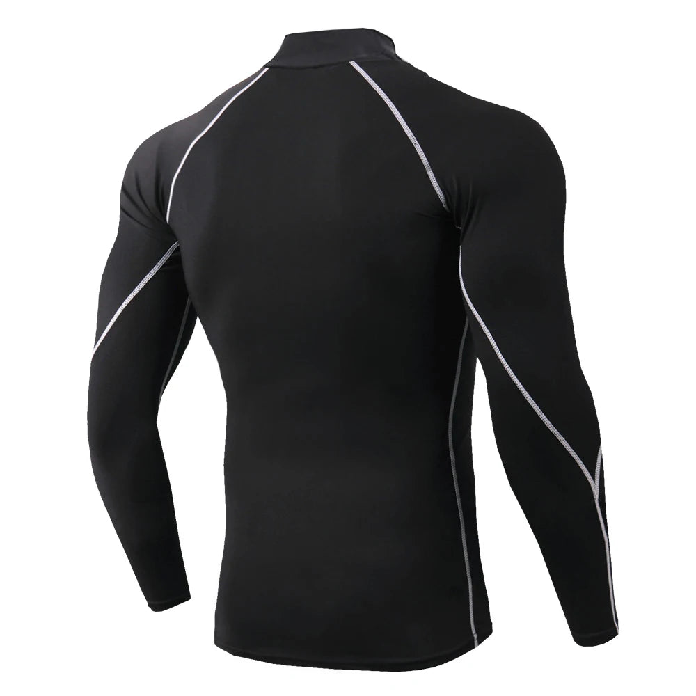 Gym Long Sleeve Shirt Men Fitness Training T-shirt Running Sport Bodybuilding Skinny Tee Tops Muscle Workout Clothing