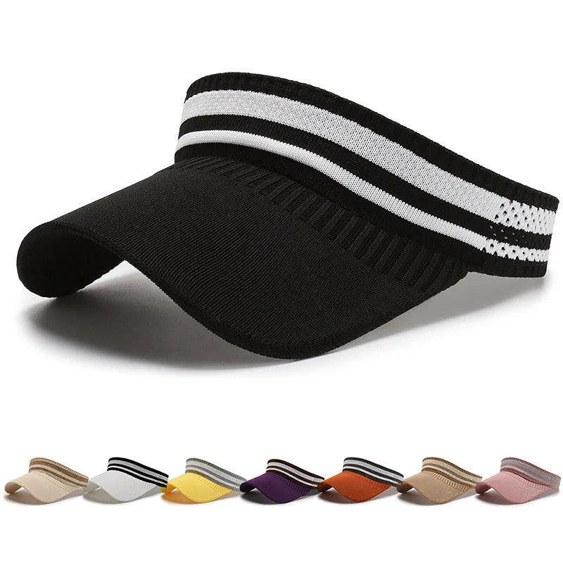 Extended Brim Sun Visor Hats UV Protection Outdoor Hats Empty Top Baseball Cap Beach Sun Hat Contrast Stitch Cap