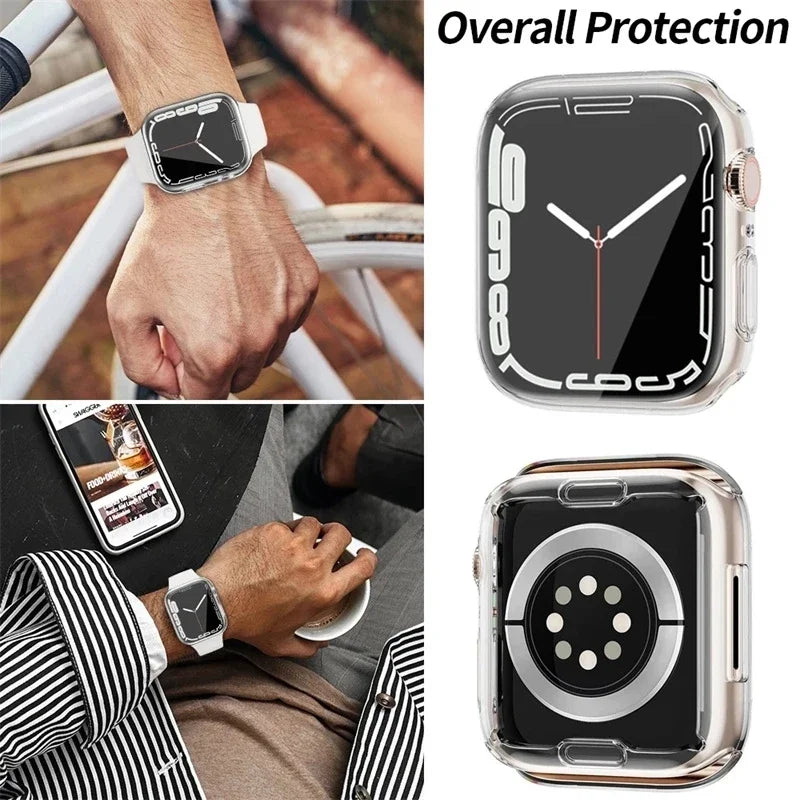 Screen Protector for Apple Watch Case 45mm 41mm 44MM 40MM 42mm 46MM Full TPU Bumper Cover Accessories Iwatch Series10 9 8 7 SE 6