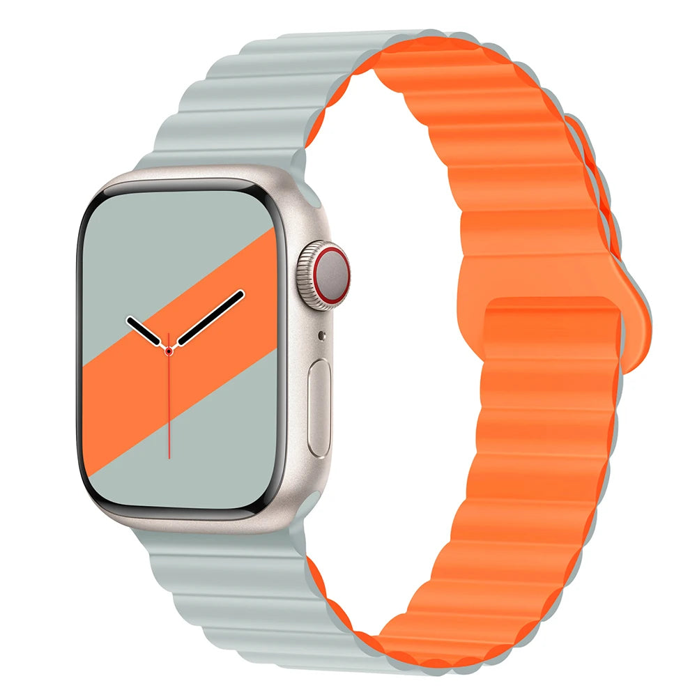 Silicone Loop Magnetic strap For Apple watch band 44mm 40mm 45mm 49mm 41mm 42 46mm Bracelet iWatch series 8 SE 6 7 Ultra 2 9 10