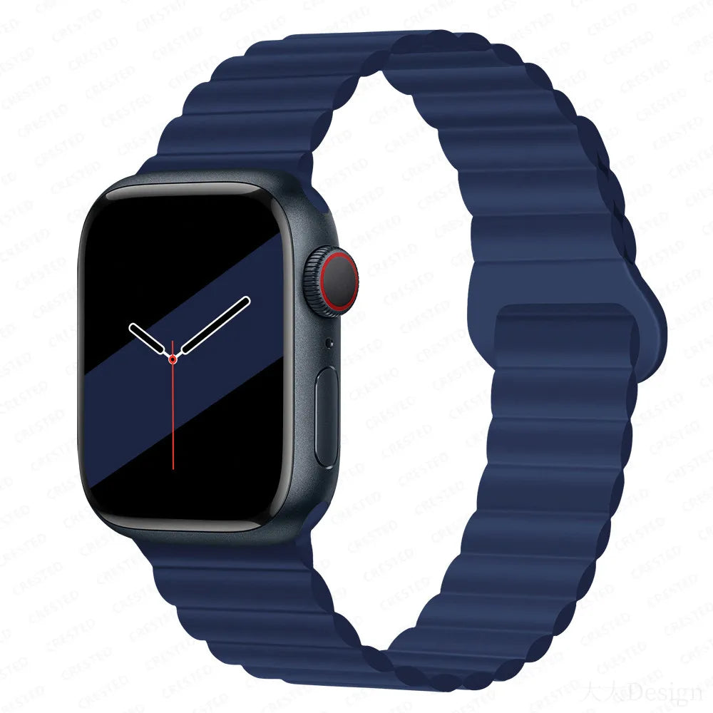 Silicone Loop Magnetic strap For Apple watch band 44mm 40mm 45mm 49mm 41mm 42 46mm Bracelet iWatch series 8 SE 6 7 Ultra 2 9 10