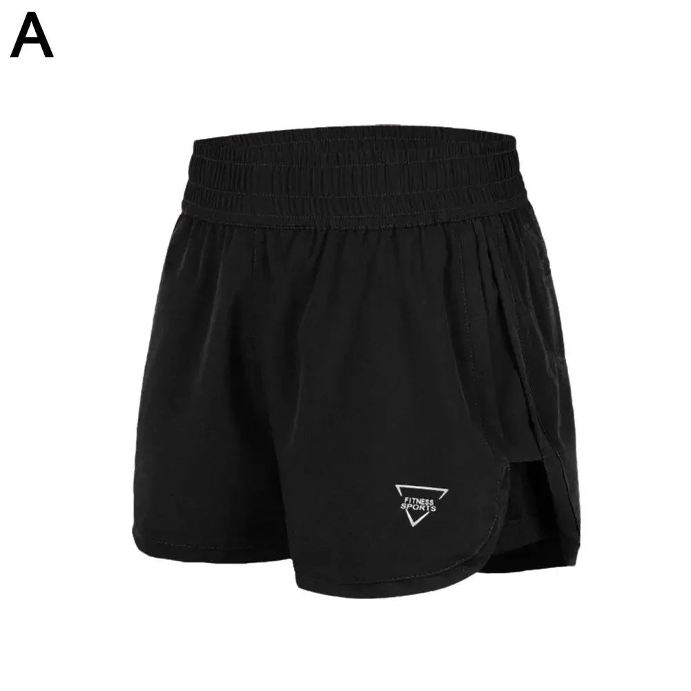 New Gym Sport Shorts Casual Outdoor Running Quick Dry Elastic Shorts High Training Two Pieces Pants Waist Shorts Short For Women