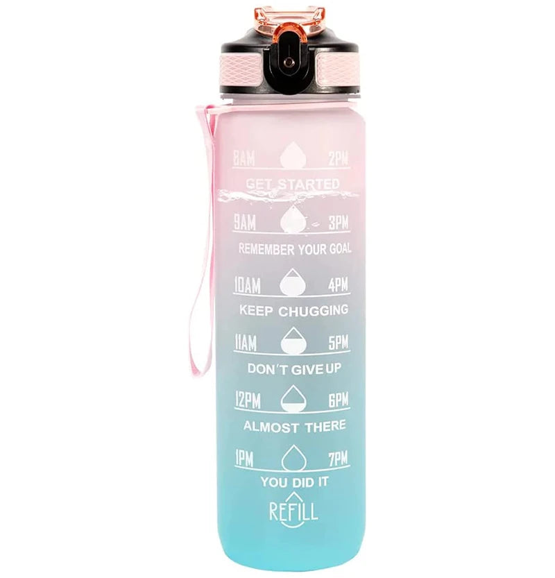 1 Liter Water Bottle Motivational Sport Water Bottle Leakproof Drinking Bottles Outdoor Travel Hiking Cycling Sport Bottles