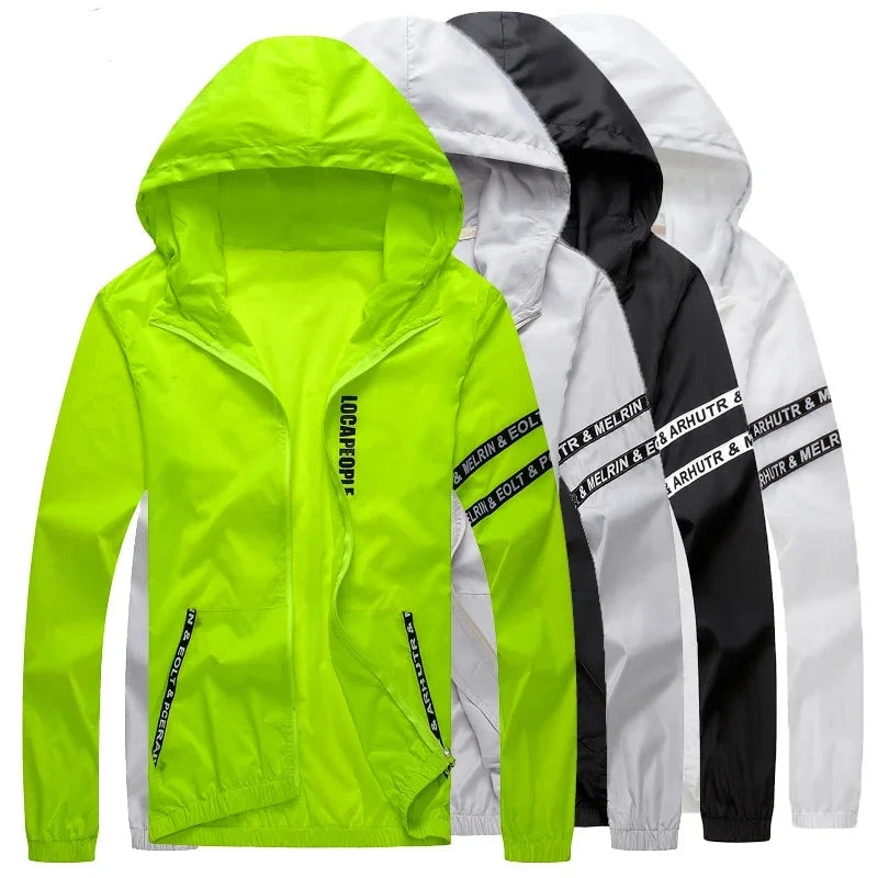 Men`s windbreaker summer Sun protection jacket outwear sports Cycling Thinhooded coats men jaqueta masculina Brand clothing