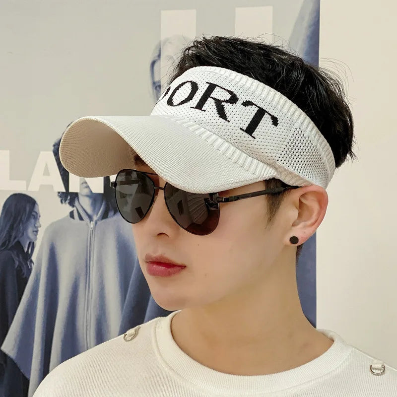 Sun Visor Adjustable Sports Golf Headband Unisex Men Women Hat Summer Sun Protection Tennis Knitting Hollow Cap