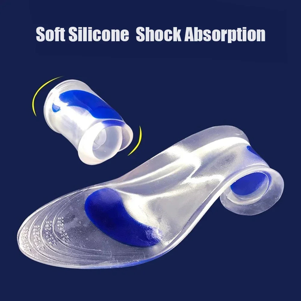 Silicone Gel Medical Insoles for Shoes Men Women Flat Foot Arch Support Orthopedic Insoles for Plantar Fasciitis Relief Shoe Pad