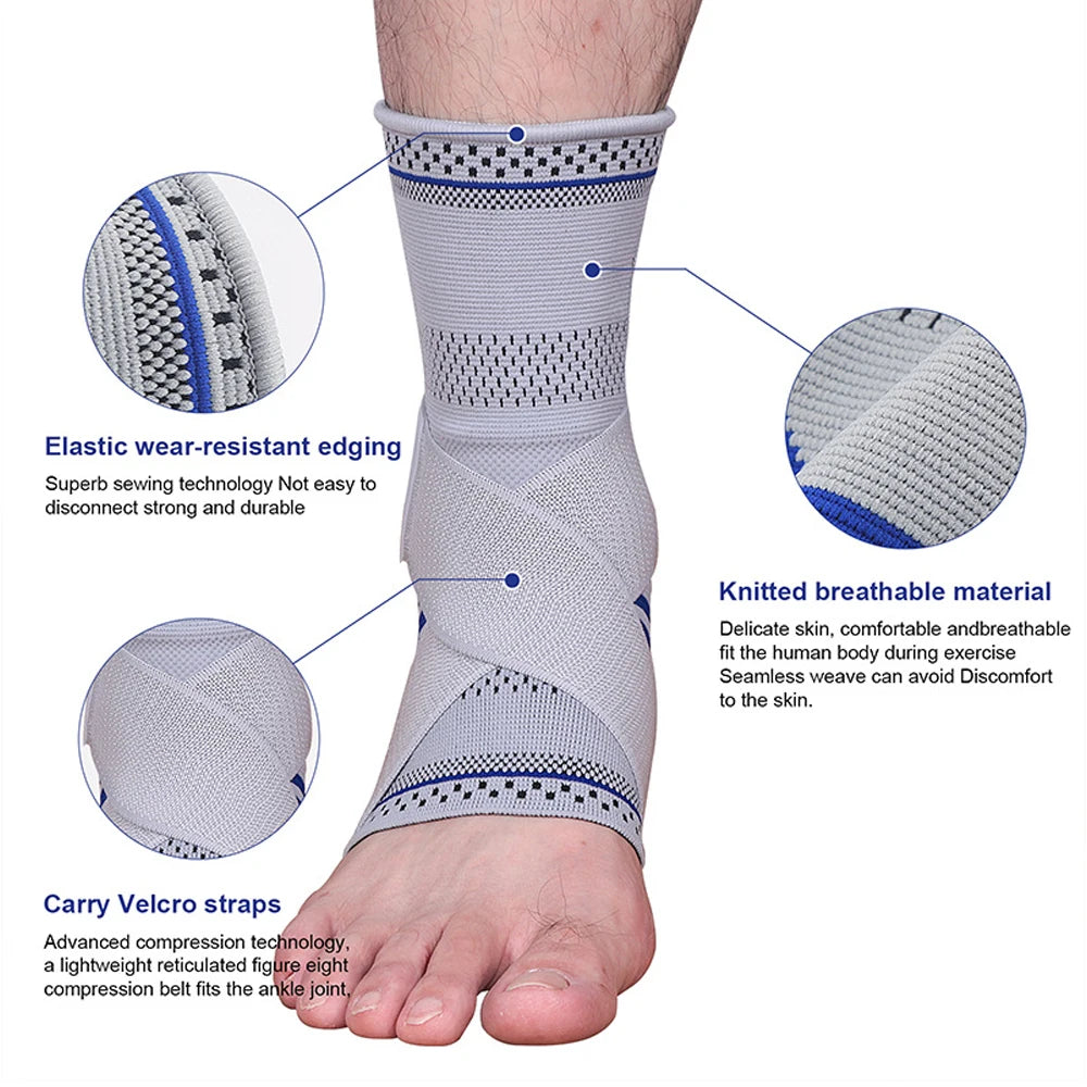 1 Pcs Adjustable Compression Ankle Support with Elastic Strap Ankle Strap For Achilles Tendon Support&Plantar Fasciitis,Sprain