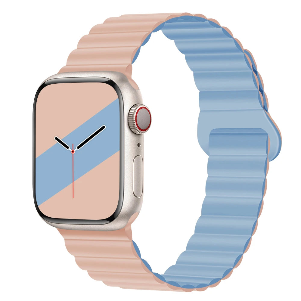 Silicone Loop Magnetic strap For Apple watch band 44mm 40mm 45mm 49mm 41mm 42 46mm Bracelet iWatch series 8 SE 6 7 Ultra 2 9 10