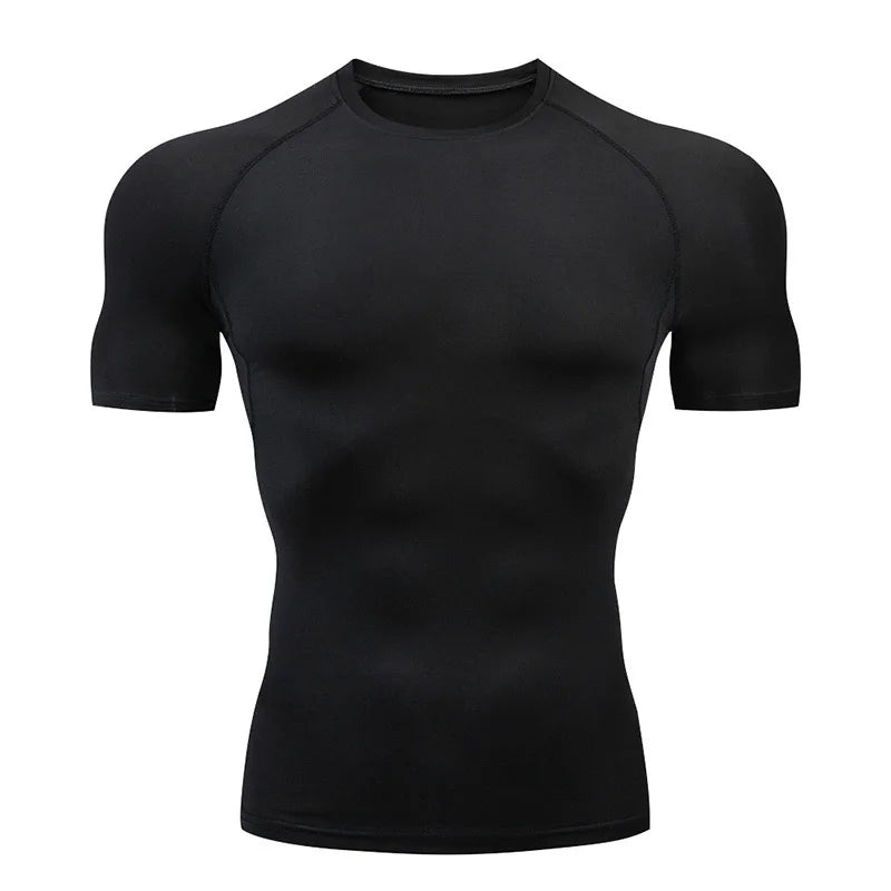 Men Short Sleeve Rash Guard Compression Shirts Quick Dry Fitness Cycling Running T-Shirt Workout Training Underwear Gym Clothing