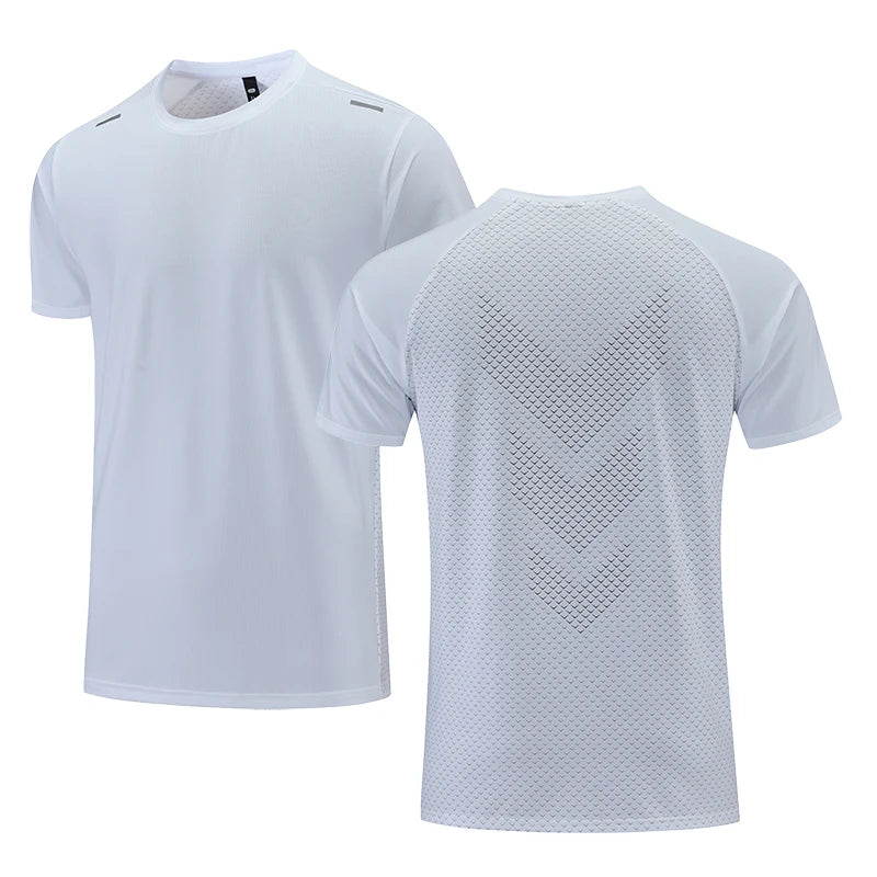 Quick Dry Men Running T-shirt Fitness Sports Top Gym Training Shirt Breathable Jogging Casual Sportswear