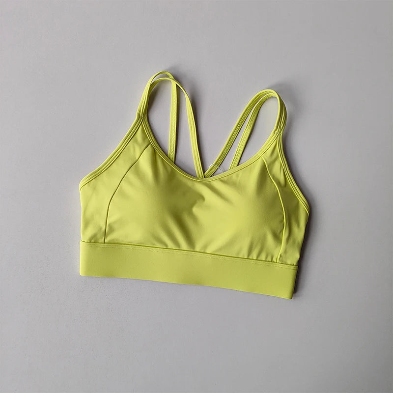 Women Sports Bra Top Push Up Fitness Fixed With Pad Yoga Bra Underwear Sport Tops Activities Bras Running Vest Gym Wear