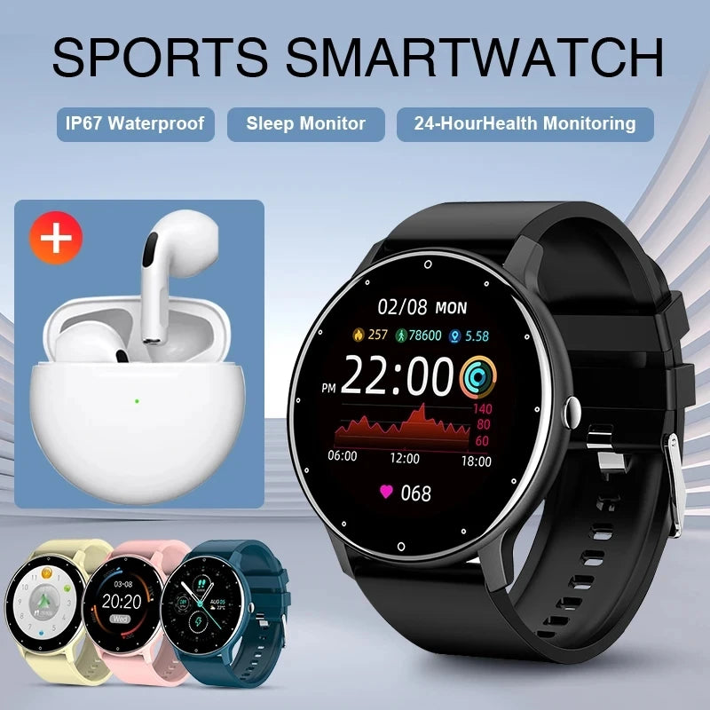 2024 New Men Smart Watch Real-time Activity Tracker Heart Rate Monitoring Sports Women Smartwatch Men Watches For Android IOS