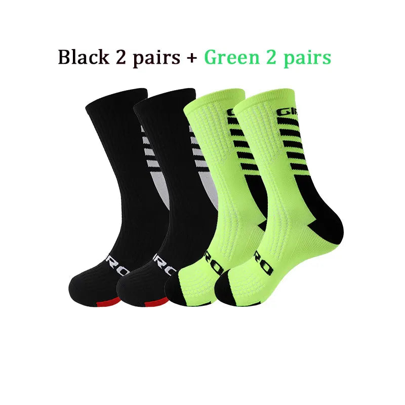 Cycling Socks Men 4 Pairs/set Biking Socks Women Sport Sweat Absorbing Breathable Football Soccer Compression Socks Wholesale