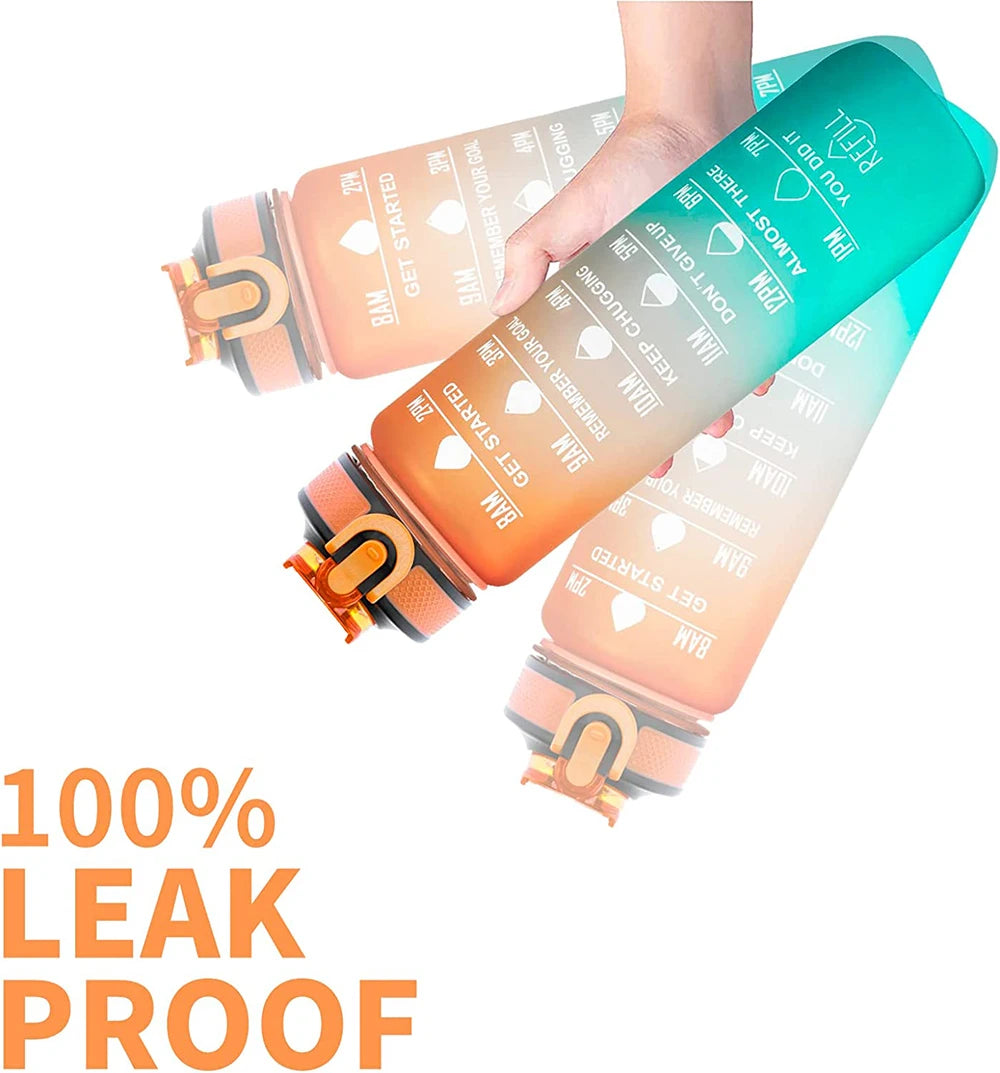 1 Liter Water Bottle Motivational Sport Water Bottle Leakproof Drinking Bottles Outdoor Travel Hiking Cycling Sport Bottles