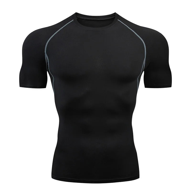 Men Short Sleeve Rash Guard Compression Shirts Quick Dry Fitness Cycling Running T-Shirt Workout Training Underwear Gym Clothing