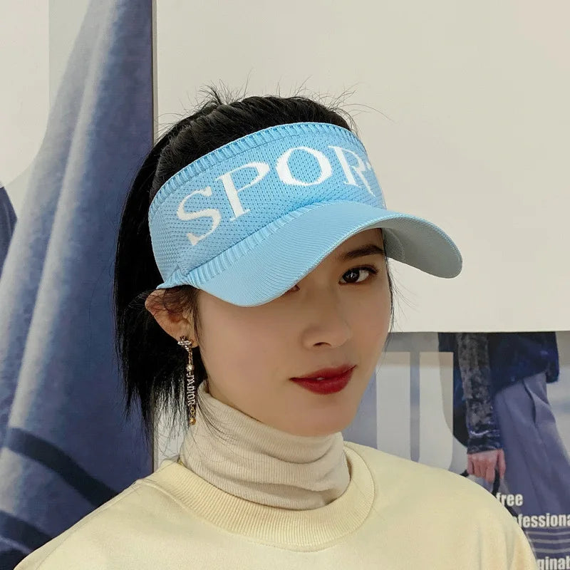 Sun Visor Adjustable Sports Golf Headband Unisex Men Women Hat Summer Sun Protection Tennis Knitting Hollow Cap