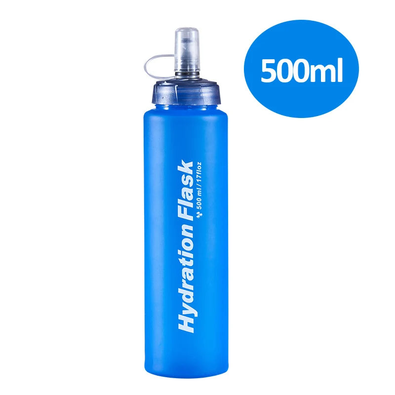 250ml 500ml 750ml TPU Soft Flask Water Bottle Ultralight Folding Collapsible Water Bottle Running Hydration Pack Waist Bag Vest