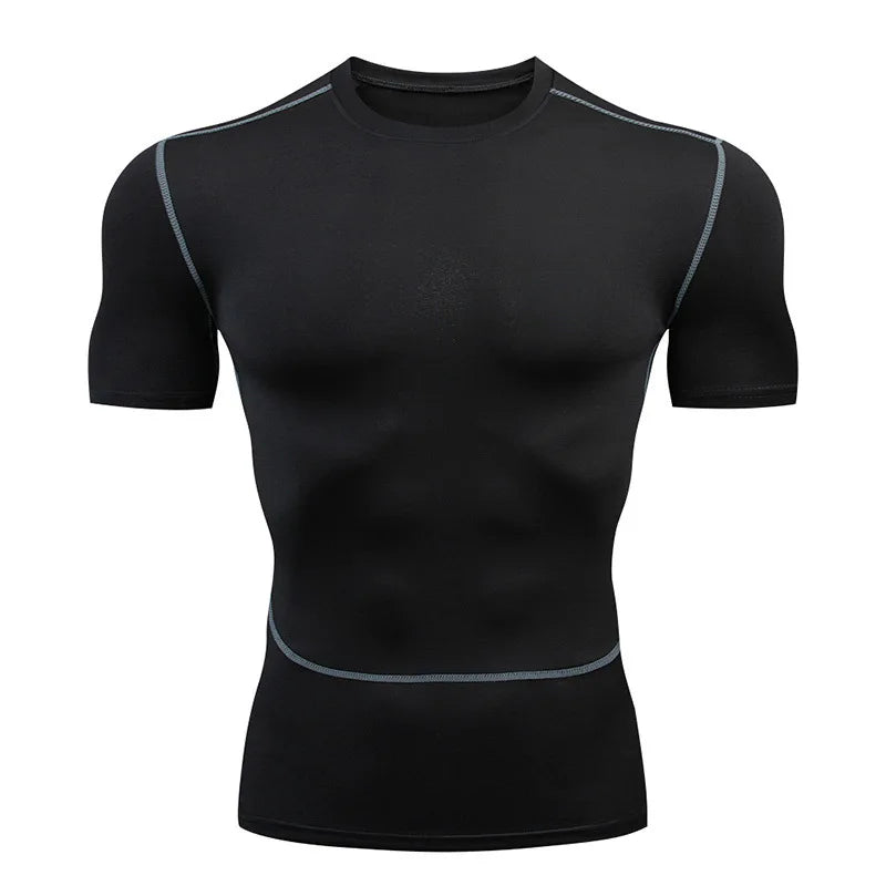 Men Short Sleeve Rash Guard Compression Shirts Quick Dry Fitness Cycling Running T-Shirt Workout Training Underwear Gym Clothing