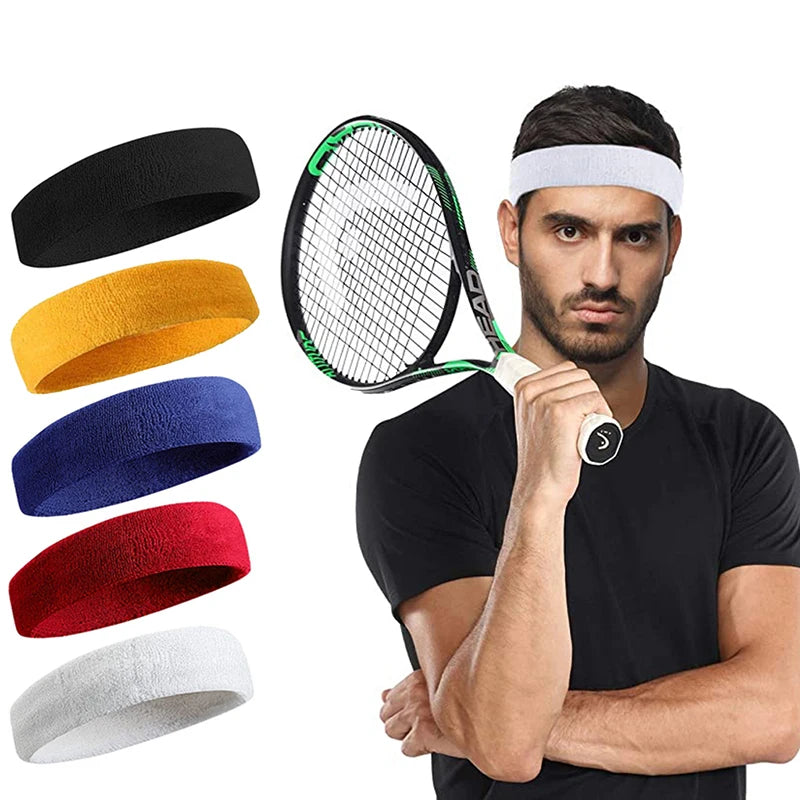 Cotton Athletic Headband Elastic Sweatband Protection Basketball Sport Adults Kids Gym Fitness Volleyball TennisS weat Hair Band