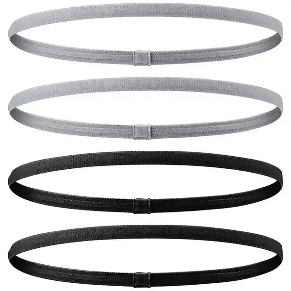 4 Pieces Solid Thicken Non-Slip Elastic Sports Outdoor Headbands Hair Headbands for Men Exercise Hair Bands Sweatbands for Women