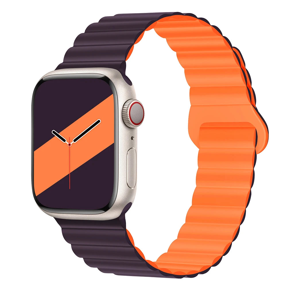 Silicone Loop Magnetic strap For Apple watch band 44mm 40mm 45mm 49mm 41mm 42 46mm Bracelet iWatch series 8 SE 6 7 Ultra 2 9 10