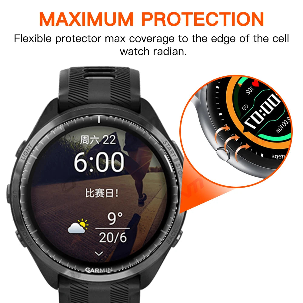 12D Hydrogel Film for Garmin Forerunner 965 265 265S Full Screen Protector Soft Film forGarmin 955 255 255S (Not glass)