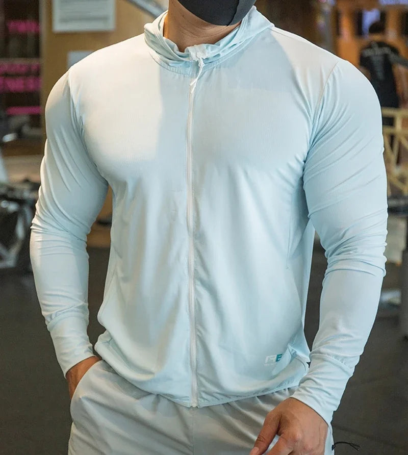 2023 High Quality Men's Jacket Sports Zip Up Long Sleeve T-shirts Quick Dry Gym Fitness Elasticity Coats Running Man Sweatshirts