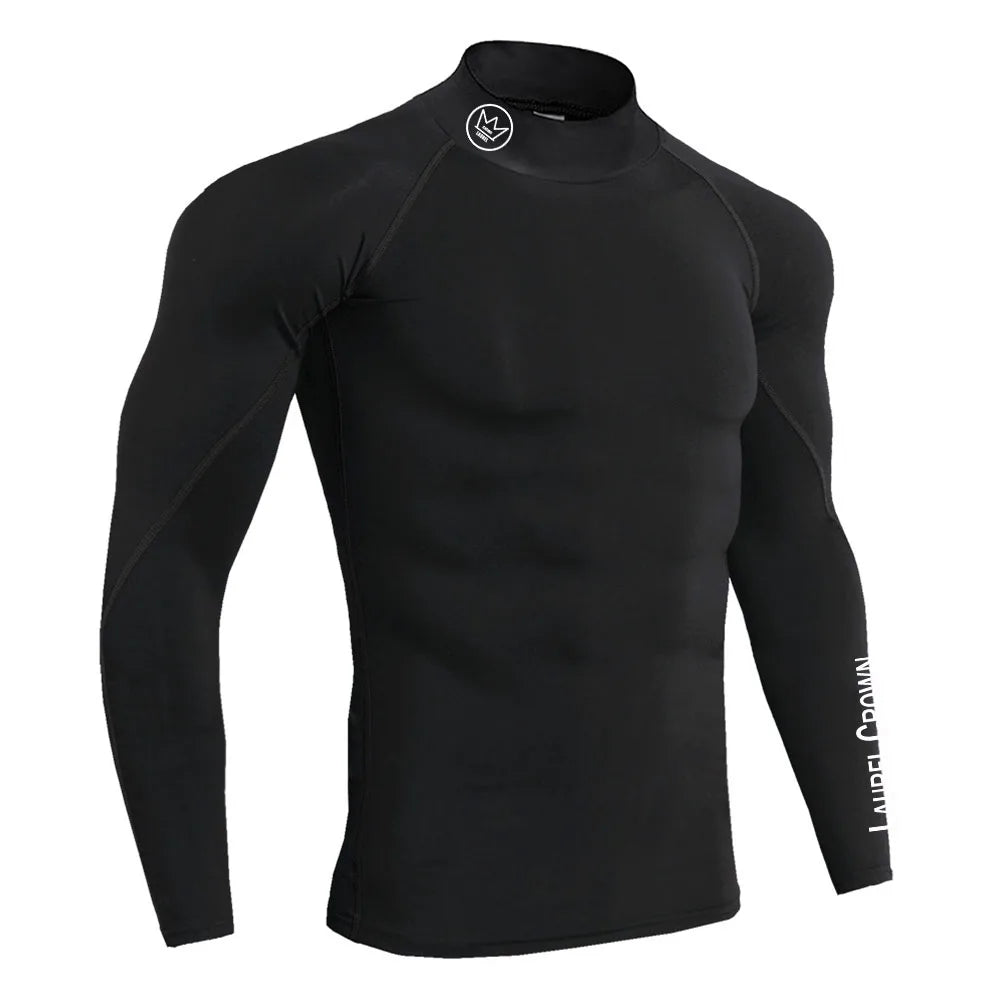 Gym Long Sleeve Shirt Men Fitness Training T-shirt Running Sport Bodybuilding Skinny Tee Tops Muscle Workout Clothing