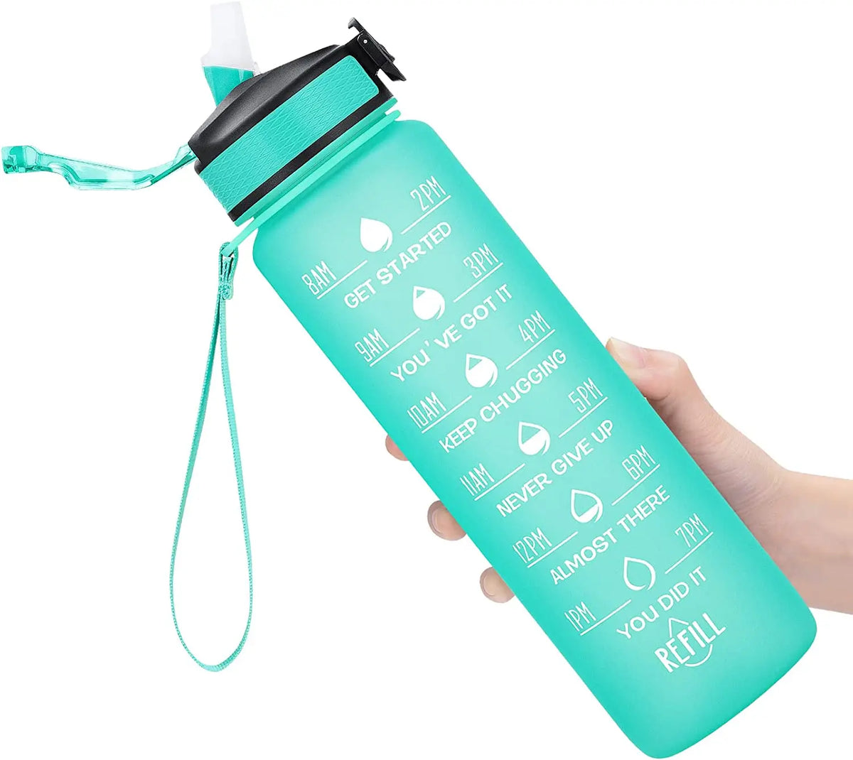 1 Liter Water Bottle Motivational Sport Water Bottle Leakproof Drinking Bottles Outdoor Travel Hiking Cycling Sport Bottles