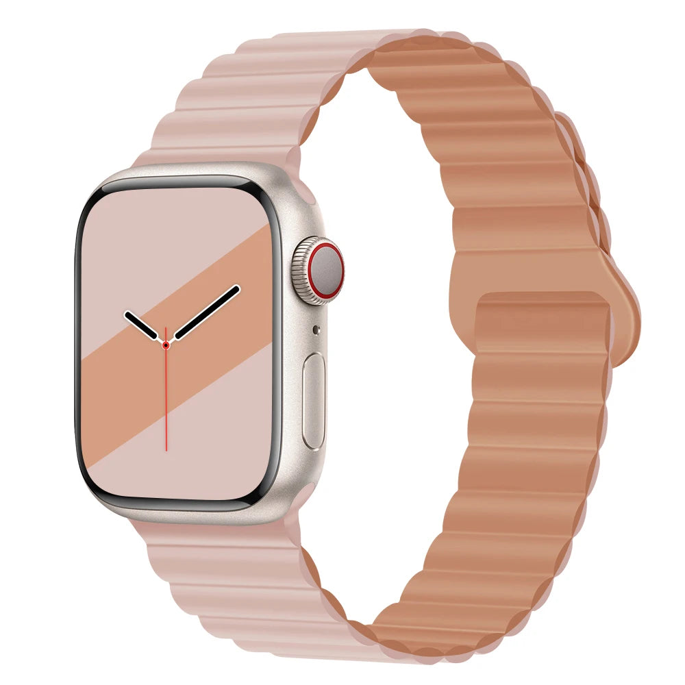 Silicone Loop Magnetic strap For Apple watch band 44mm 40mm 45mm 49mm 41mm 42 46mm Bracelet iWatch series 8 SE 6 7 Ultra 2 9 10