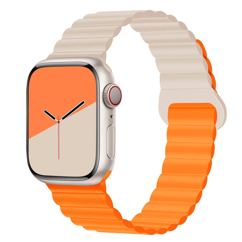 Silicone Loop Magnetic strap For Apple watch band 44mm 40mm 45mm 49mm 41mm 42 46mm Bracelet iWatch series 8 SE 6 7 Ultra 2 9 10