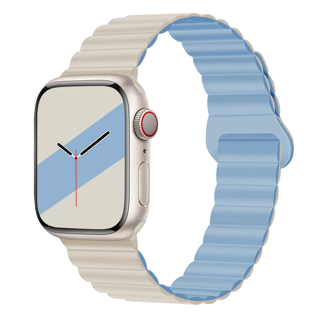 Silicone Loop Magnetic strap For Apple watch band 44mm 40mm 45mm 49mm 41mm 42 46mm Bracelet iWatch series 8 SE 6 7 Ultra 2 9 10