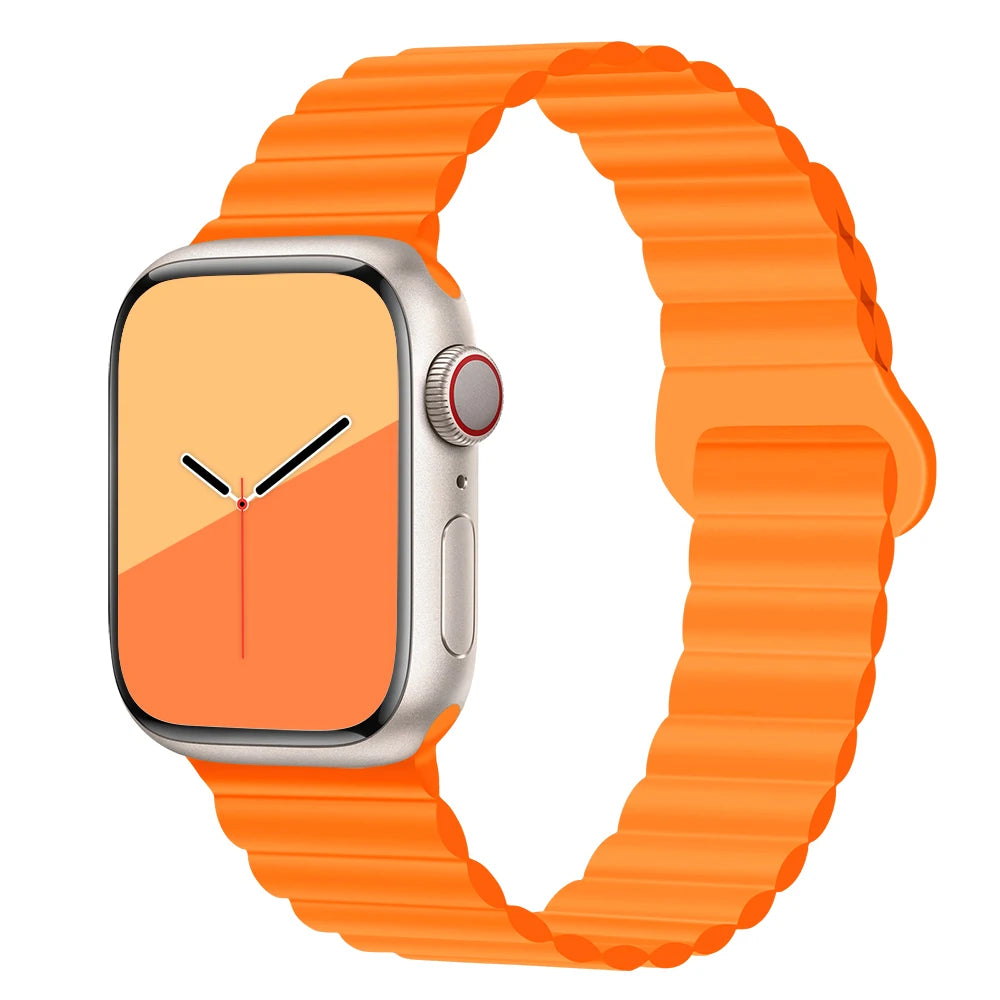 Silicone Loop Magnetic strap For Apple watch band 44mm 40mm 45mm 49mm 41mm 42 46mm Bracelet iWatch series 8 SE 6 7 Ultra 2 9 10